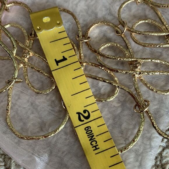 🟢3 items for $20——-STATEMENT necklace graduated links goldtone total length 23” - Picture 4 of 5